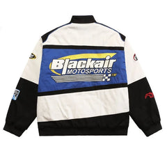 Threebooy Motorcycle Baseball Jackets Men Y2K Harajuku Letter Embroidery Patchwork Coats Vintage Hip Hop Streetwear Varsity Jacket Unisex
