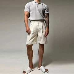 Threebooy New Trend Men Polo Shirt Leisure Vintage High Quality Knit Tops American Style Fashion Breathable Buttoned Short Sleeve Knitwear