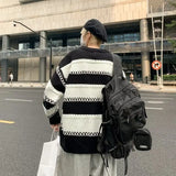 Threebooy Y2k Vintage Sweater Men Winter Simple Loose Knitted Sweater Japanese Harajuku Hip Hop Streetwear Women Knitwear Pullovers