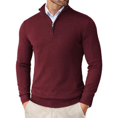 Threebooy  Men's Quarter Zip Up Sweaters Slim Fit Lightweight Mock Neck Pullover Casual Sweaters Half Turtleneck Knitted Outdoor Streetwear