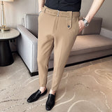Threebooy Plus Size 29-36 Mens Suit Pants High Quality Men Solid Color Slim Fit Dress Pants Slim Fit Office Business Men Trousers