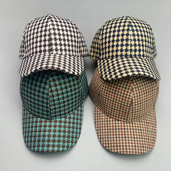 Threebooy  Retro Fashion British style Houndstooth Men Women Baseball Hats Cotton Breathable Streetwear Classic Casual Sport Unisex Caps