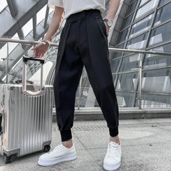 Threebooy  Trouser Men Solid Color Pants High Quality Men Dress Pant British Style Pant Men Formal Wear Men Casual Pants 29-36