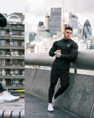 Threebooy Fitness Three-piece Men's Sports Long-sleeved Suit Men's Running Training Trend Tight Height Elastic Fitness