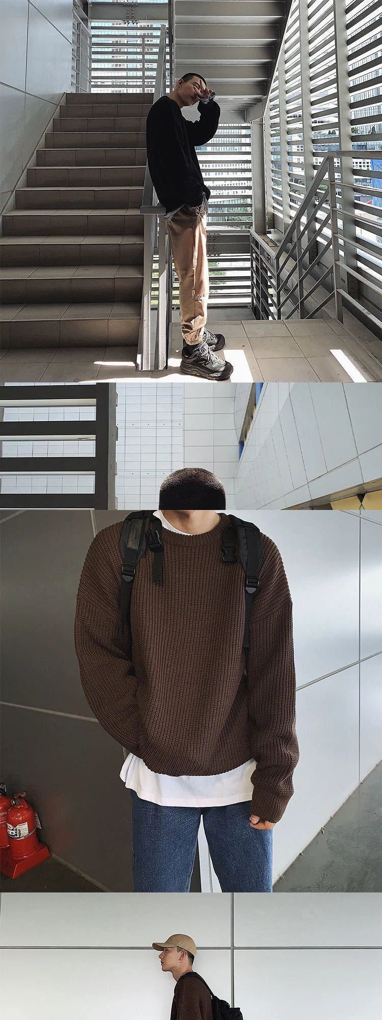 Threebooy Sweater Men Oversize Knit Pull Homme O-neck Male Knitted Sweater Pullover Jumper Harajuku Casual Streetwear Korean Men Sweaters