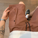 Threebooy Korean Streetwear Cargo Shorts for Men 2024 Summer Y2K New Multi Big Pocket Retro Casual Loose Shorts Men Versatile Summer Short