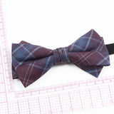 Threebooy Fashion Design Mens Wool Bowties High Quality Grey Khaki Striped Plaid Handmade Butterfly For Wedding Party Dinner Cravat Gift