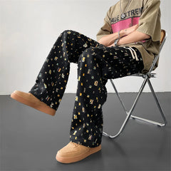 Threebooy  Cotton Casual Pants Men Fashion Retro Colored Plaid Pants Men Streetwear Hip-hop Loose Hollow Out Pants Mens Hole Trousers M-3XL