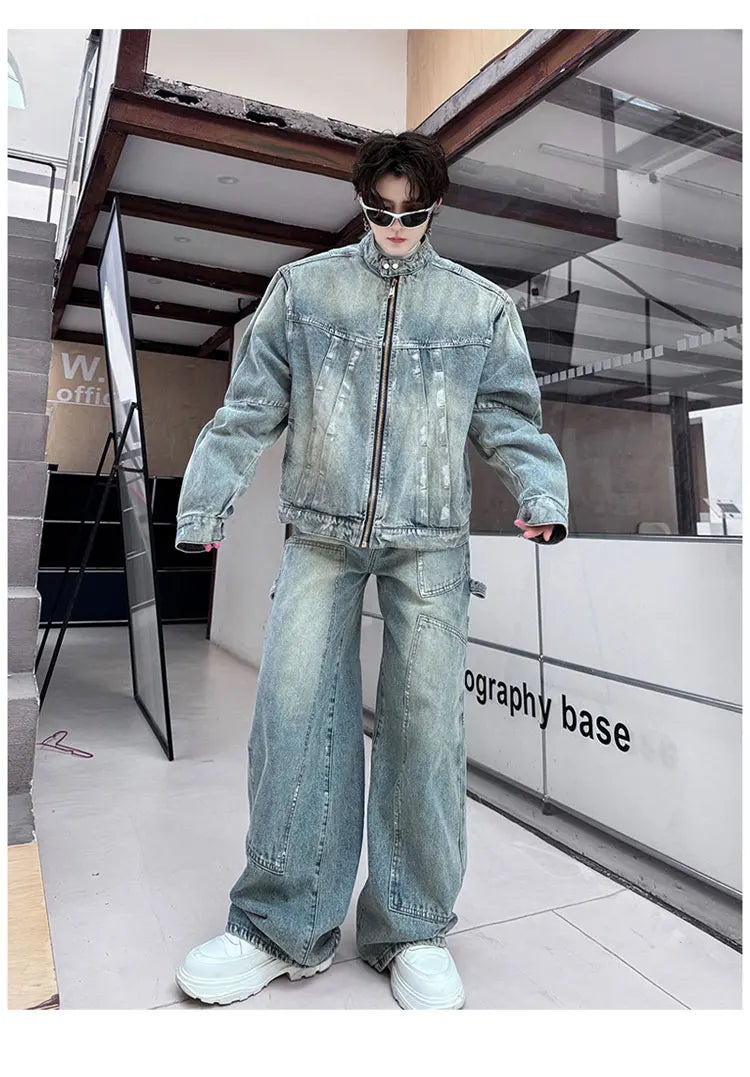 Threebooy Men's Eclat Denim Moto 2-Piece Set