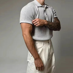 Threebooy New Trend Men Polo Shirt Leisure Vintage High Quality Knit Tops American Style Fashion Breathable Buttoned Short Sleeve Knitwear