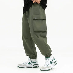 Threebooy  Autumn Winter Fashion Harajuku All Match Cargo Pants Men Loose Casual Hip-hop Trousers Pockets Oversized Streetwear Male Clothes
