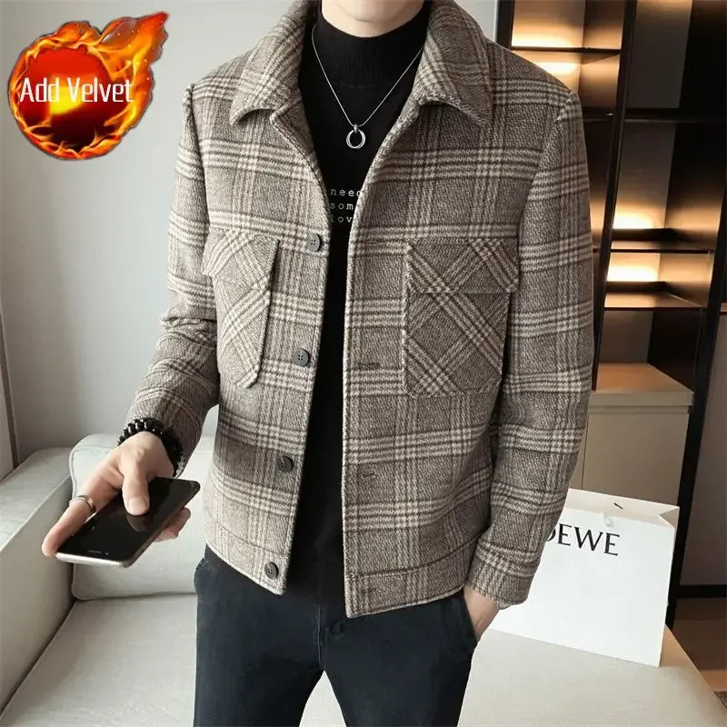 Threebooy Male Coats Slim Fit High Quality Men's Wool & Blends Jackets Vintage Joker Harajuku Casual Luxury Designer Cheap Clothes Offer