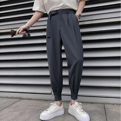 Threebooy Office Trousers Men Business Casual Pant British Fashion Stripe Trousers Pant For Man Social Club Outfits Pantalones Hombre