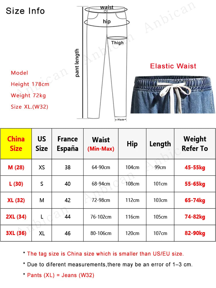 Threebooy  Men's Spring Summer Semi-Wide Leg Jeans Korean Fashion Washed Cotton Casual Denim Pants Black Blue Straight Trousers