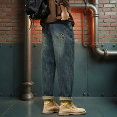 Threebooy  Classic Men's Loose Jeans Korean Style Street Hip-Hop Straight Harem Pants Autumn New Men's High Quality Trousers