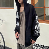 Threebooy Star Zipper Cardigan Men Hooded Knitted Sweater Y2K Streetwear Spring Fall American Loose Casual All-match Hooded Sweater Jacket
