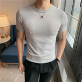 Threebooy Clothing Summer Leisure Men Short Sleeve T-Shirts/Male Slim Fit High Quality Knitting T-Shirts Plus Size S-4XL