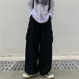 Threebooy Khaki Cargo Pants Men Elastic Waist Baggy Trousers Fashion Overalls Oversized Bottoms Summer Vintage Male Y2K Clothes Streetwear