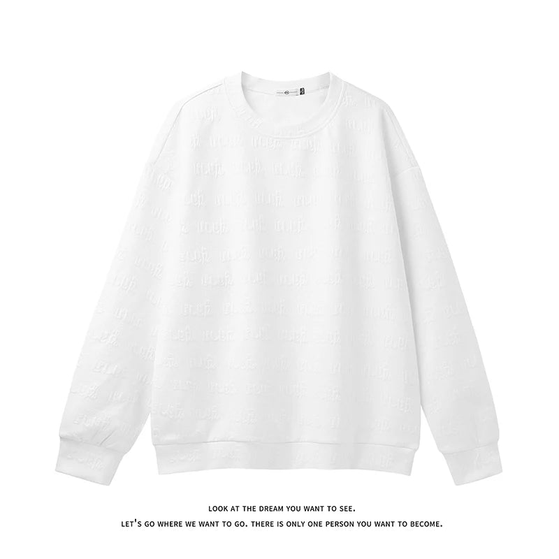 Threebooy New Men's Long Sleeve Sweatshirt Korean Fashion Classic Comfortable Round Neck Top Casual Versatile Loose Clothing