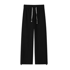 Threebooy Black Casual Pants Men Fashion Oversized Wide Leg Pants Men Streetwear Hip-hop Loose Pleated Pants Mens White Trousers