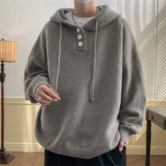 Threebooy Knit Sweater Men Pullover Sweaters Loose Tops Spring Autumn Male Sweaters Hoodies