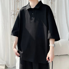 Threebooy  Men Cotton Polo Shirt Summer Breathable Soft Fabric Solid Collared T Shirt Casual Office Wear Classic Design Comfort Fit