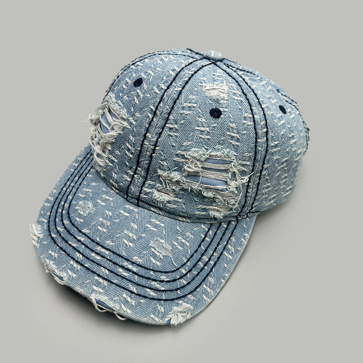 Threebooy  Retro Broken Style Baseball Hats New Men Women Casual Sunshade American Style Versatile Personal ins Fashion Street Peaked Caps