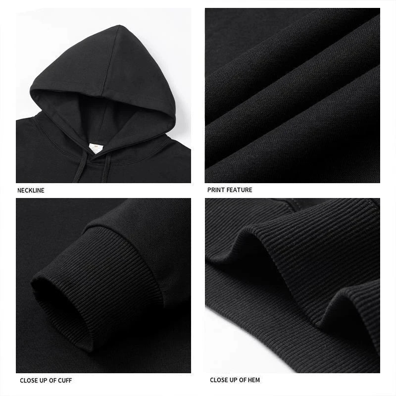 Threebooy 100% Cotton Men's Hoodies American Letter Hip Hop High Street New In Sweatshirts 2024 Autumn Y2K Couple Vintage Oversize Hoodies