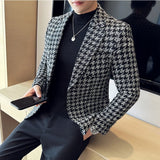 Threebooy Formal Men Plaid Suit Jacket Custom Made Slim Fit Wedding Groom Coats Blazer Jacket Hombre Brand Clothing Men's Business Tuxedo