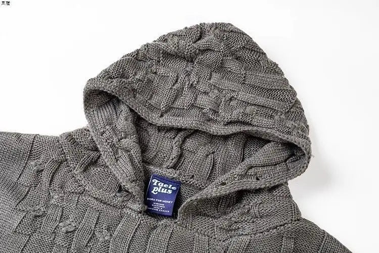 Threebooy Autumn and winter American fashion men and women knitted hooded couple loose retro personality Harajuku casual sweater y2k