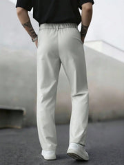 Threebooy  plus Size Men's Casual Pants Suitable for Daily Outings And Business Activities 100% Polyester Fiber Slim Fit Trousers