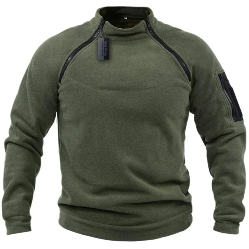 Threebooy  Mens Tactical Outdoor Polar Fleece Jacket Hunting Clothes Warm Zipper Pullover Man Windproof Coat Thermal Hiking Camping Sweater