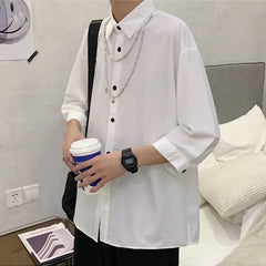 Men Shirts Autumn Spring Smart Casual All-match Fashion Simple Harajuku Long Sleeve Business Trendy Tops Outwear Korean Style BF