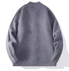 Threebooy Autumn Winter Men's Fashion Casual Sweater Cardigan Solid Color Youthful Vitality O-Neck Knitted Sweatercoat Men Warm Knit Coat