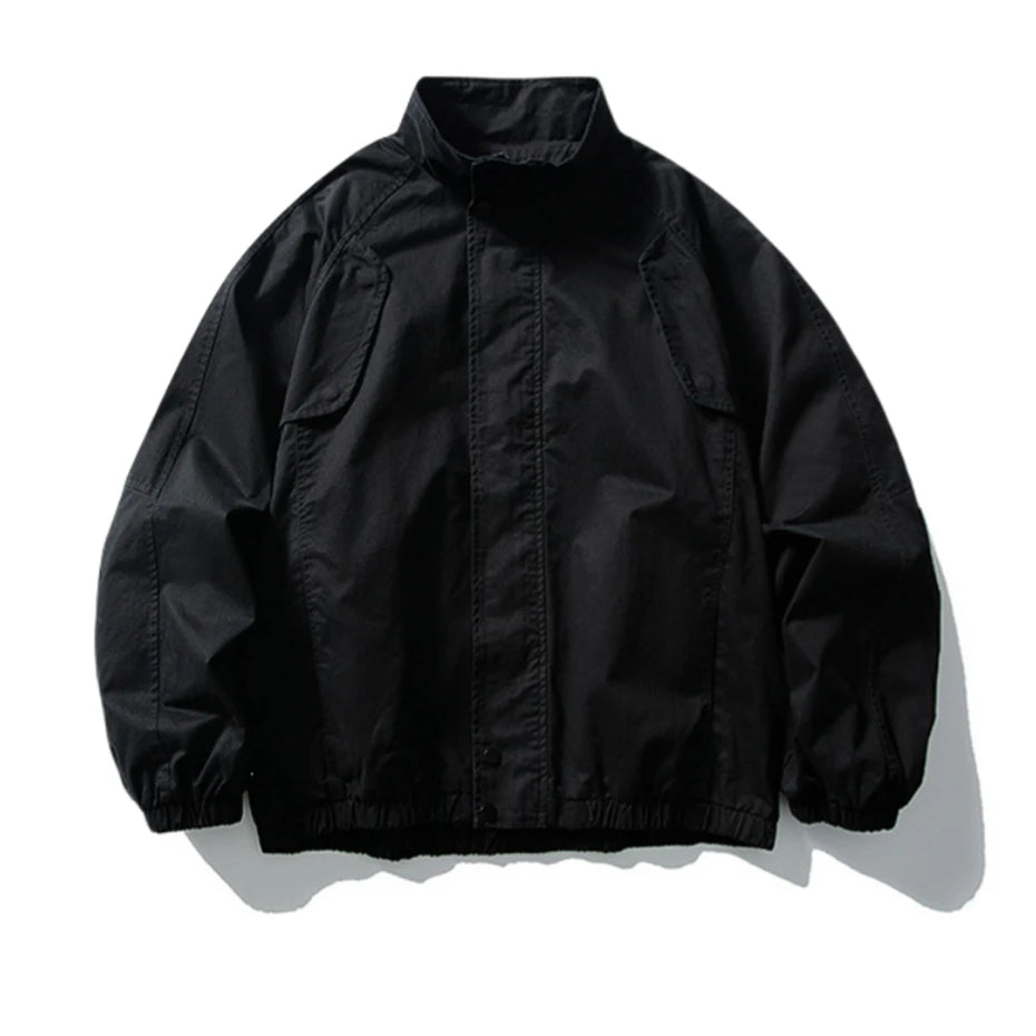 Threebooy Vintage Splicing Cargo Jackets Mens Streetwear Punk Y2k Casual Coats Harajuku Loose Hip Hop Japan Style Jackets Male