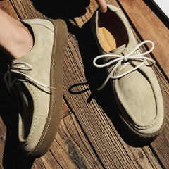 Threebooy &nbsp;Fashion Men's Classic Retro Casual Shoes Lace-up Mens Comfortable Driving Flats Men Outdoor&nbsp;