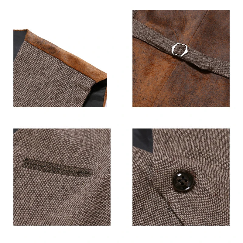 Threebooy Sleeveless Men Vest Retro Waistcoat Men's Coats Man Coat Male Clothes Jackets Clothing Tactical Padded Mens Vests Golf