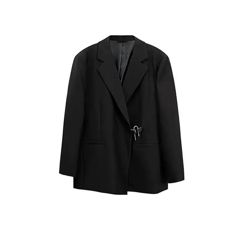 Threebooy Casual Suit Jacket Men's Spring Summer Blazers Solid Color Long Sleeves Turndown Collar Pockets One Button Tops Jackets