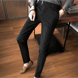 Threebooy New Business Dress Pants Men Solid Color Office Social Formal Suit Pants Casual Streetwear Wedding Trousers Pantalon Homme