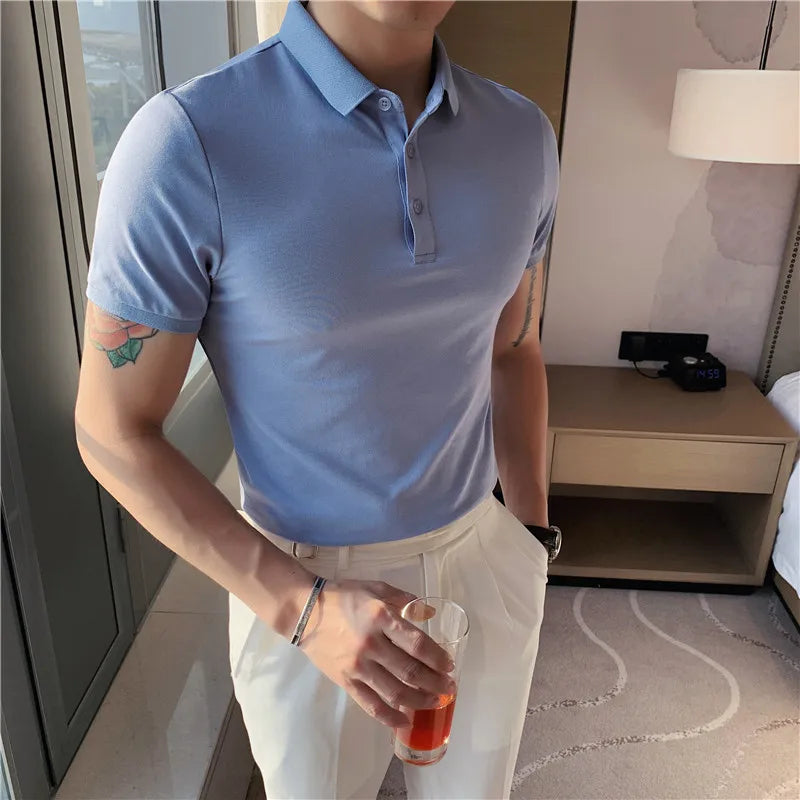 Threebooy  Fashion Male High Quality Pure Cotton in Summer Shorts Sleeve POLO Shirts/Men's Slim Fit Leisure POLO shirts Tees S-4XL