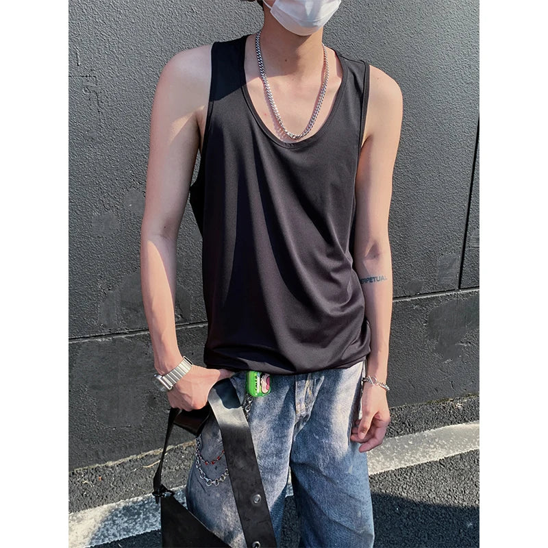 Threebooy  Men Cotton Vest Sweat Absorbing Gym Workout Sportswear Solid Mens Athletic Sleeveless Shirt Activewear Top Casual Training