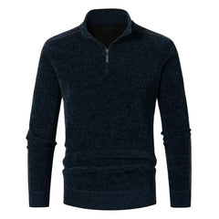 Threebooy New Autumn WinterMock Neck Mens Pullovers Solid Color Sweater Men Daily Fashion Casual Thick Knitted Half Zipper Pullover