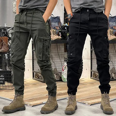 Threebooy Cargo Pants for Men Grey Outdoor Biker Trousers Man Hiking Motorcycle Slim Trekking Cheap Emo Casual