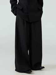 Threebooy  Spring Autumn Long Black Flowy Baggy Wide Leg Pants for Mens Loose Chic Luxury Designer Clothes Soft Trousers 2025