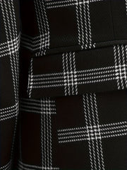 Threebooy  Men's Plaid Suit Two-Piece Set Four-Season Anti-Wrinkle No-Iron Business Casual Formal Wear Slim Two-Button Suit Trousers Suit
