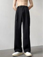 Threebooy Casual suit Pants Men's Autumn Japanese Light Luxury Draped Trousers Loose-fit Straight-leg Versatile Wide-leg Long Pants