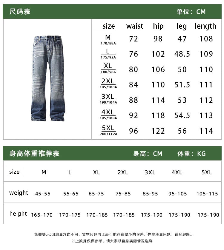 Threebooy Mens Straight Leg Jeans Business Casual Vintage Blue Denim Pants for Middle Aged Man Classic Fit man trousers