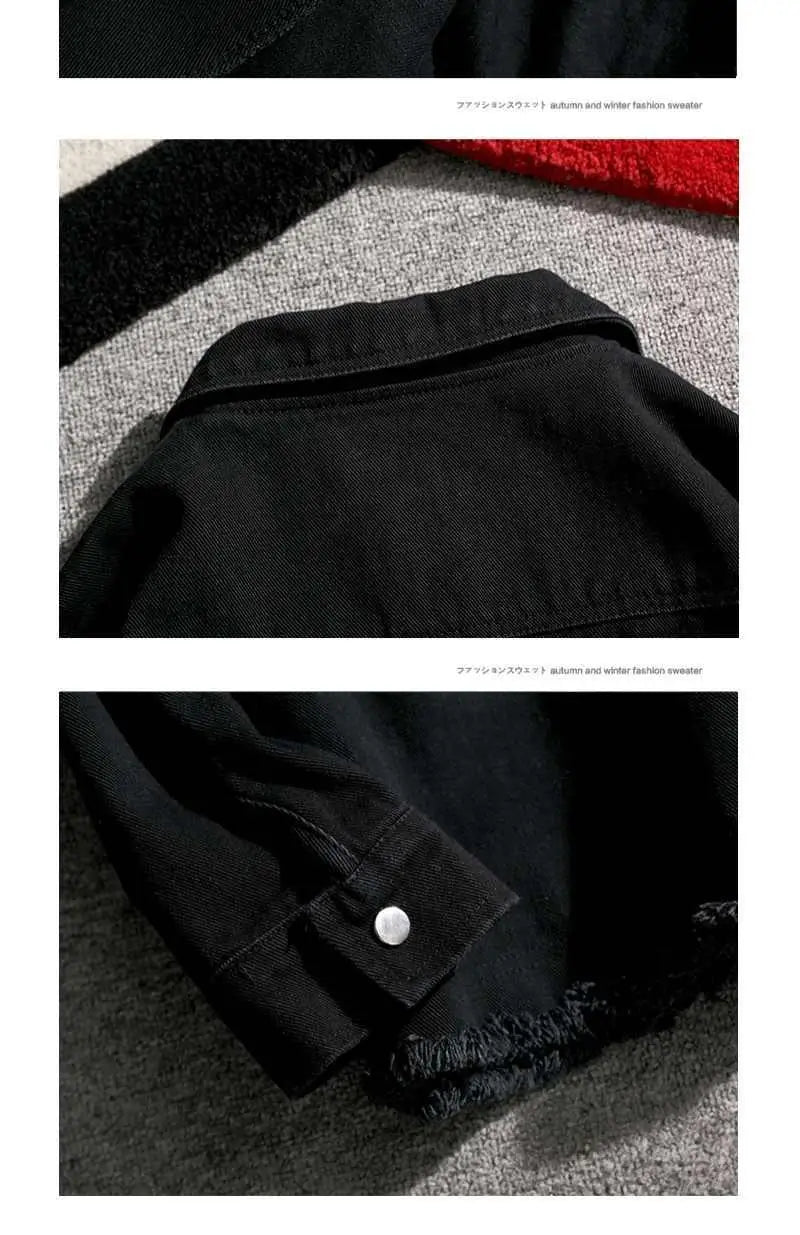 Threebooy Japanese Cargo Retro Jacket Men 2025 Spring Loose Large Size Army Green Denim Jacket Preppy Trendy High-end Simple Jacket Chic