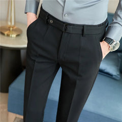 Threebooy New Casual White Mens Pants Trousers Feet Slim Breathable Comfortable High Quality Male Brand Business Suit Trousers