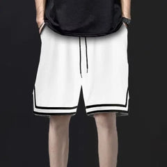 Threebooy  Plus Size Elastic Waist Loose Casual Sports Shorts Men's Summer Striped Patchwork Youth Fashion Shorts Trend Korean Men Clothing